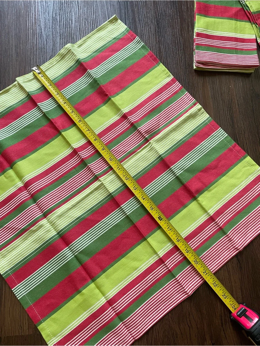 NEW Pier 1 Striped Christmas Holidays 20x21.5” 100% Cotton Napkins - Set of 6